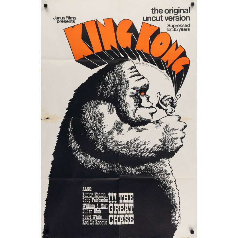 KING KONG Affiche Américaine - 1968 - Fay Wray, Janus
