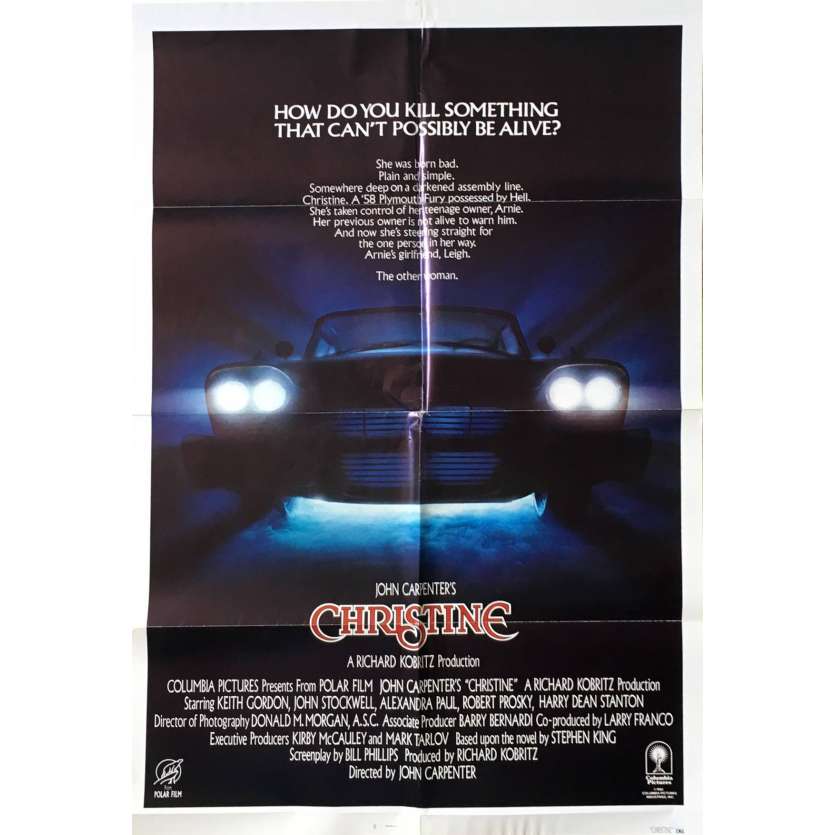 CHRISTINE Affiche de film US -1983 - John Carpenter, Stephen King