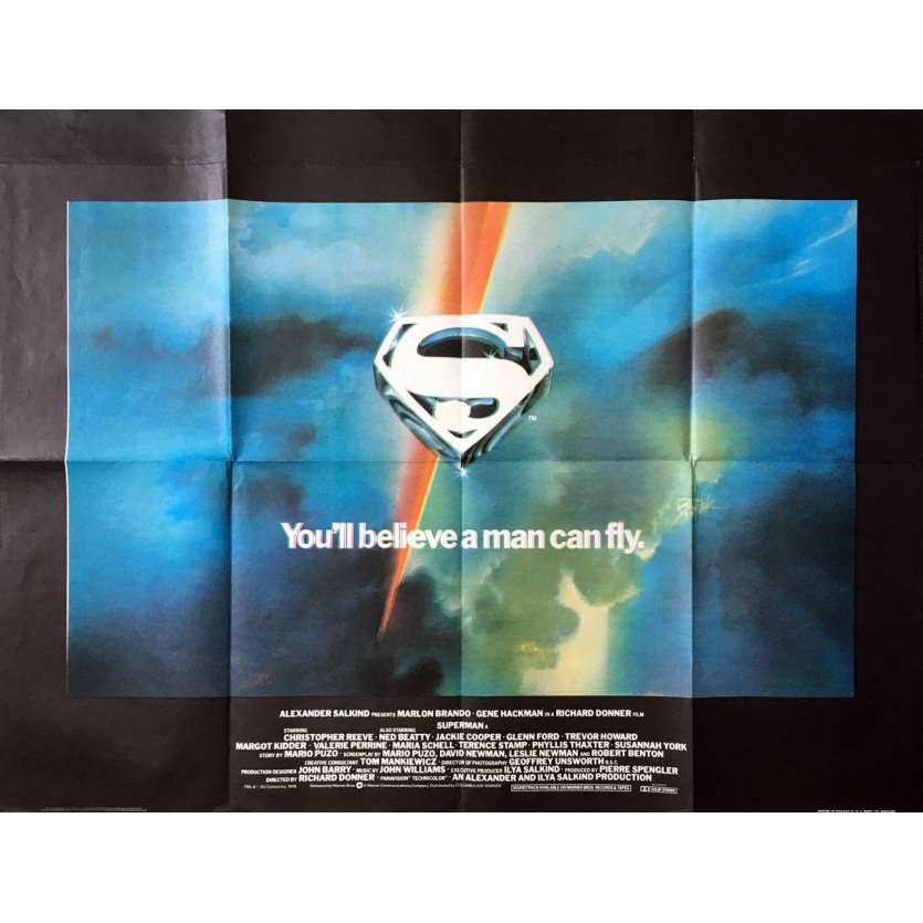 SUPERMAN Affiche de film Anglaise - 1978 - Christopher Reeves, Richard Donner