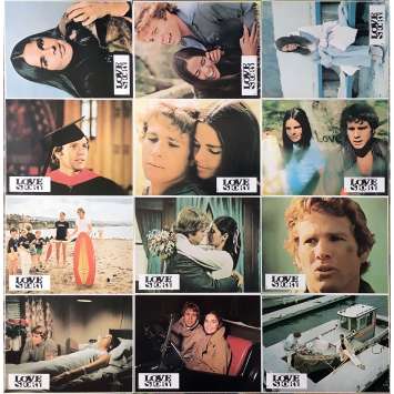 LOVE STORY Original Lobby Cards x12 - 9x12 in. - 1970 - Arthur Hiller, Ali MacGraw, Ryan O'Neal