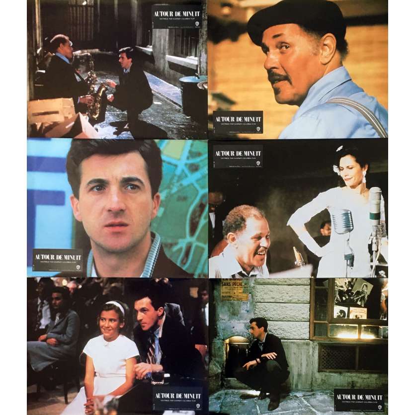 ROUND MIDNIGHT Original Lobby Cards x7 - 9x12 in. - 1986 - Bertrand Tavernier , Dexter Gordon