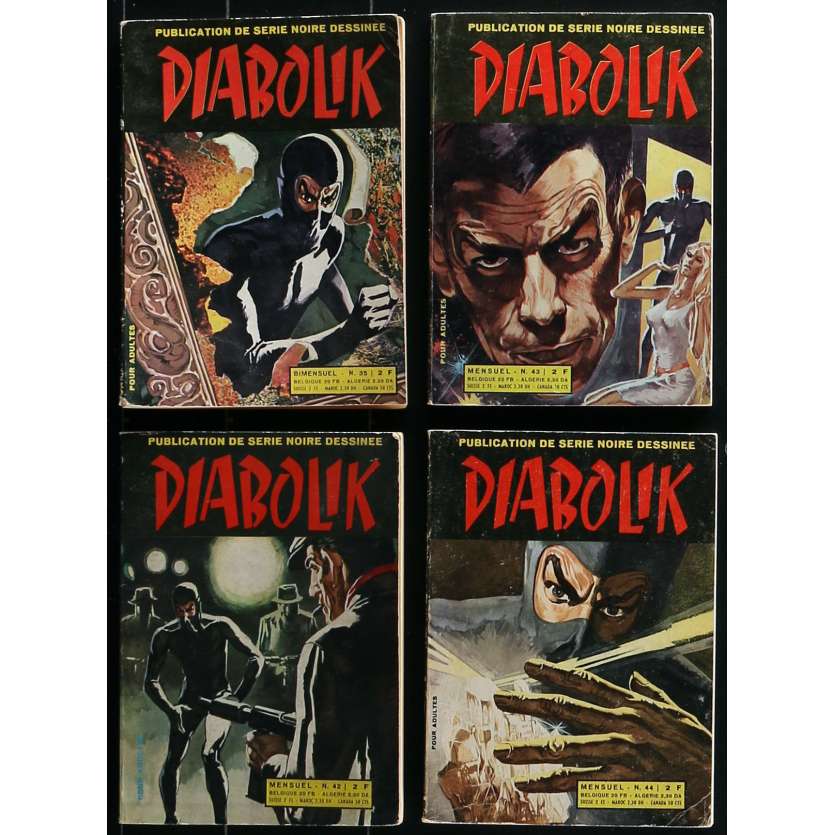 DIABOLIK Original Comic Book Lot  - 7x9 in. - 1968 - Angela Giussani, Gemini 1ère série