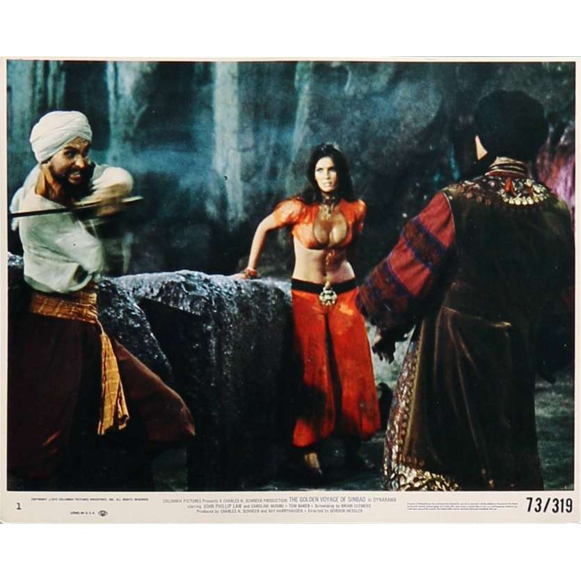 THE GOLDEN VOYAGE OF SINBAD Original Lobby Card N01 - 8x10 in. - 1973 - Ray Harryhausen, Caroline Munro