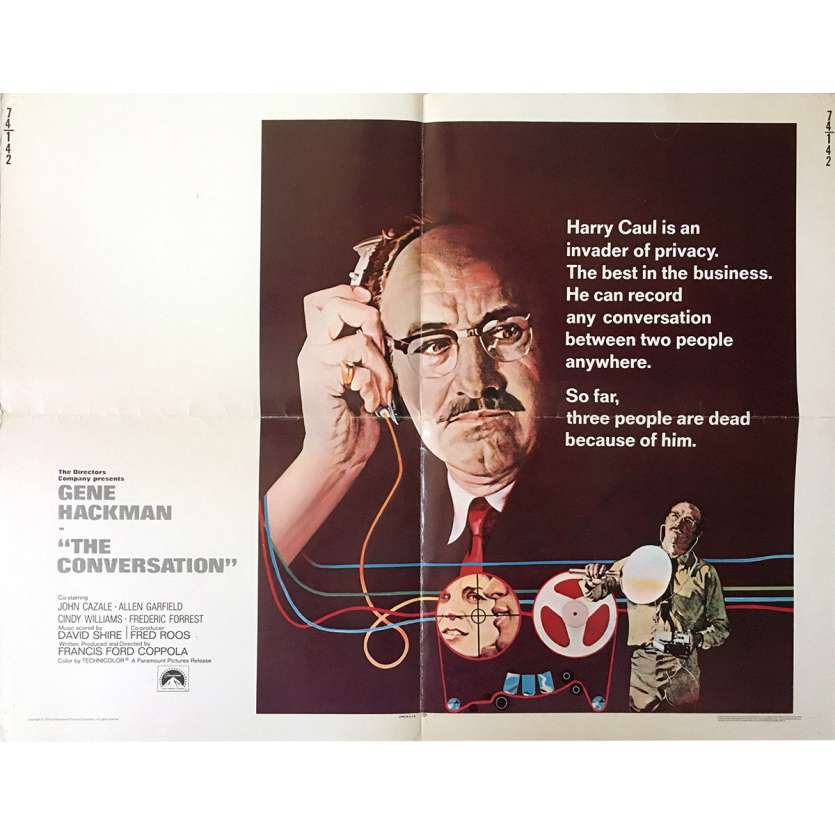 THE CONVERSATION Original Movie Poster - 21x28 in. - 1974 - Francis Ford Coppola, Gene Hackman