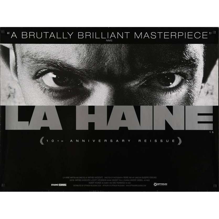 HATE (LA HAINE) British Quad Movie Poster - 2006 - Vincent Cassel