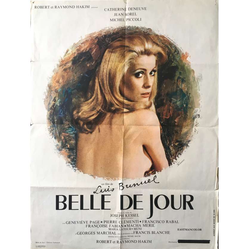 BELLE DE JOUR Original Movie Poster  - 23x32 in. - 1967 - Luis Bunuel, Catherine Deneuve