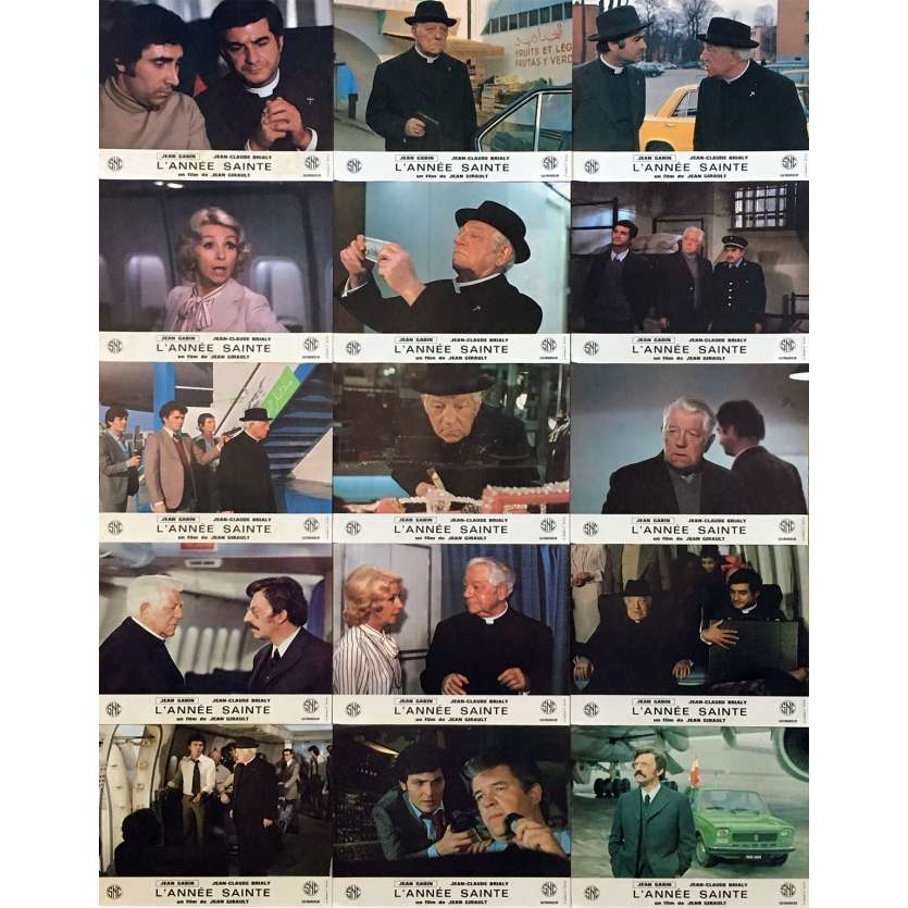 HOLY YEAR Original Lobby Cards x15 - 9x12 in. - 1976 - Jean Girault, Jean Gabin