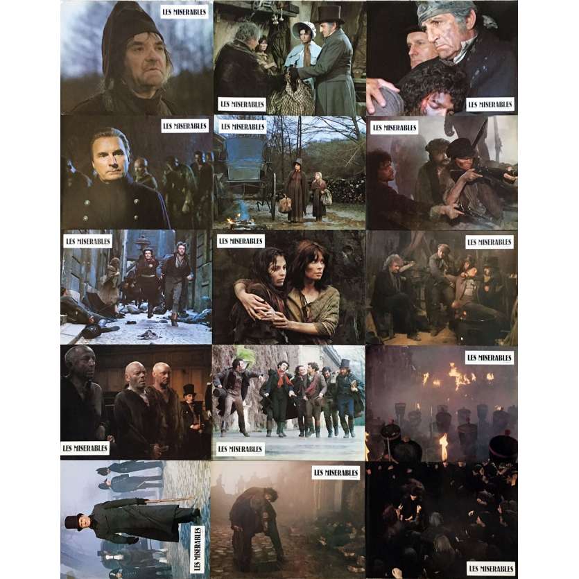 LES MISERABLES Original Lobby Cards x15 - 9x12 in. - 1982 - Robert Hossein, Lino Ventura