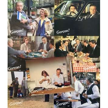 GARÇON! Original Lobby Cards x7 - 9x12 in. - 1983 - Claude Sautet, Yves Montand