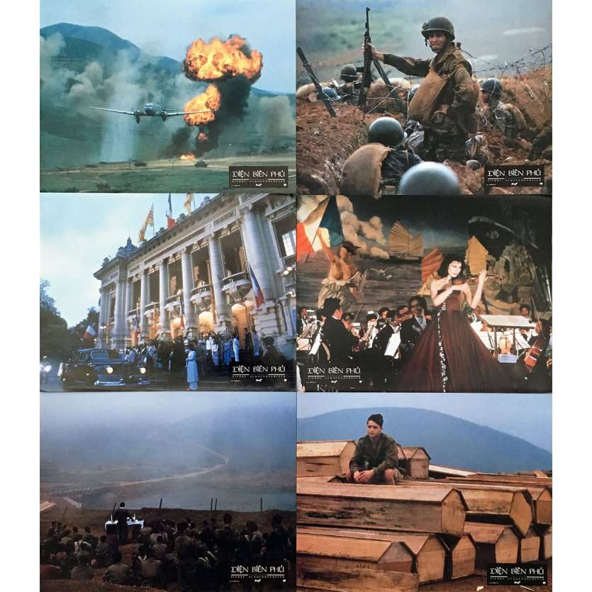 DIEN BIEN PHU Original Lobby Cards x6 - 9x12 in. - 1992 - Pierre Schoendoerffer, Donald Pleasance