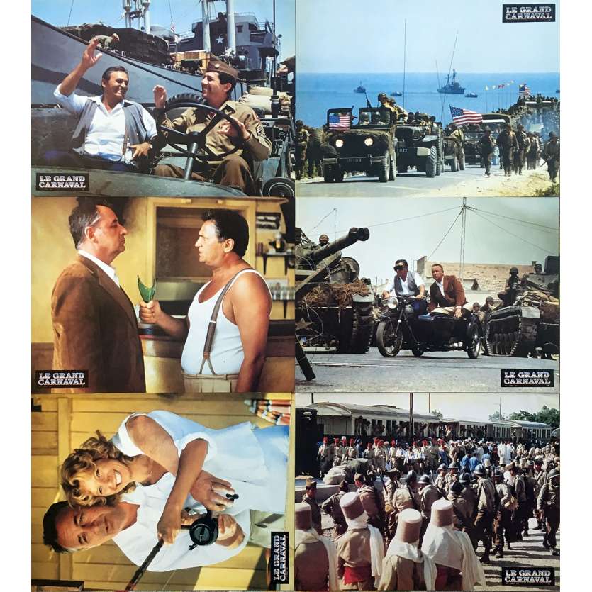 LE GRAND CARNAVAL Original Lobby Cards x6 - 9x12 in. - 1983 - Alexandre Arcady, Philippe Noiret