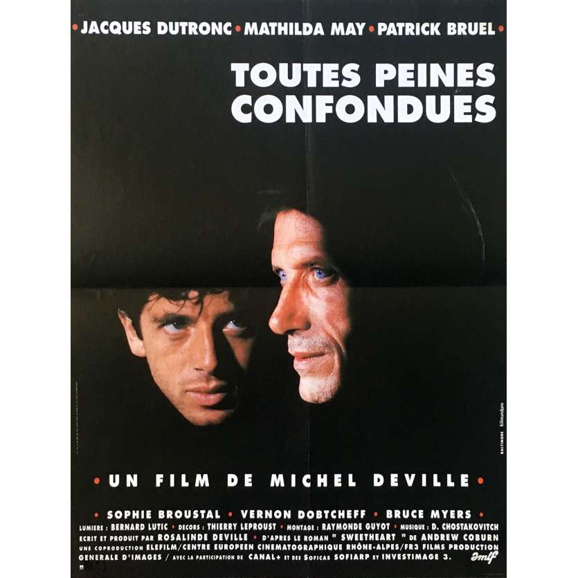 TOUTES PEINES CONFONDUES Original Movie Poster  - 15x21 in. - R1990 - Michelle Deville, Patrick Bruel