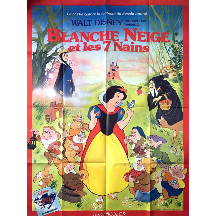 SNOW WHITE AND THE SEVEN DWARFS Movie Poster 47x63 in. - R1970 - Walt Disney, Walt Disney