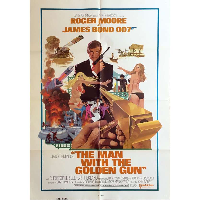 THE MAN WITH GOLDEN GUN Original Movie Poster West Emi - 27x40 in. - 1977 - James Bond, Roger Moore