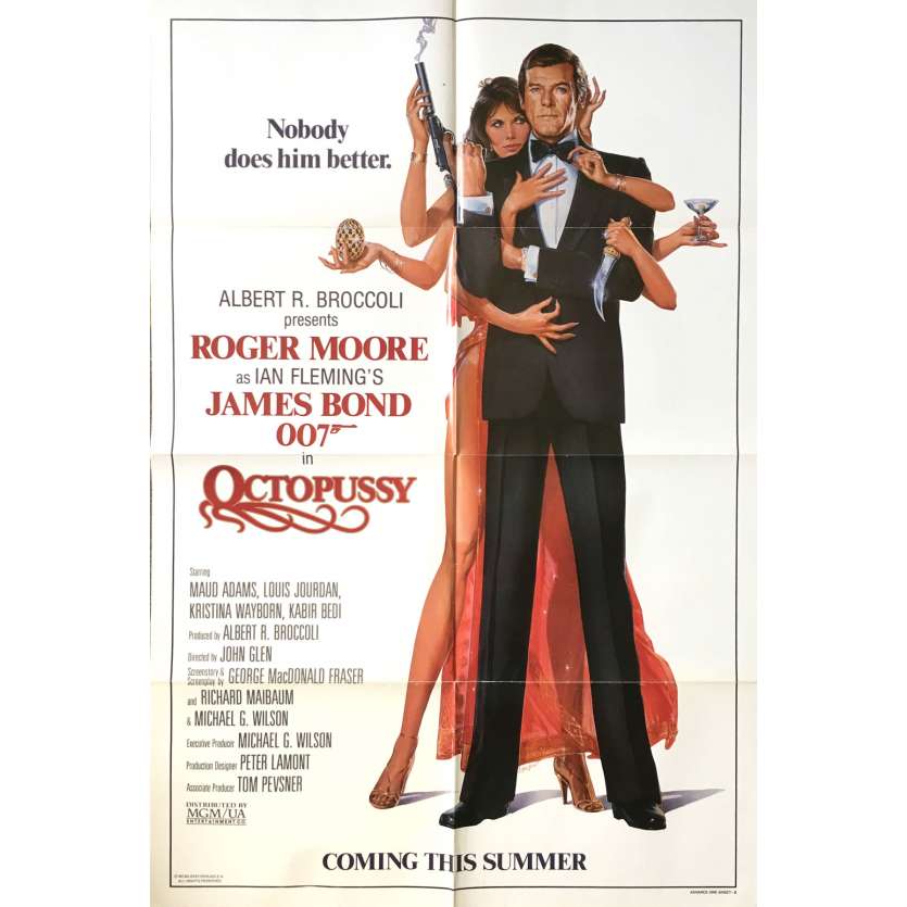 OCTOPUSSY Affiche de film Prev. - 69x102 cm. - 1983 - Roger Moore, James Bond