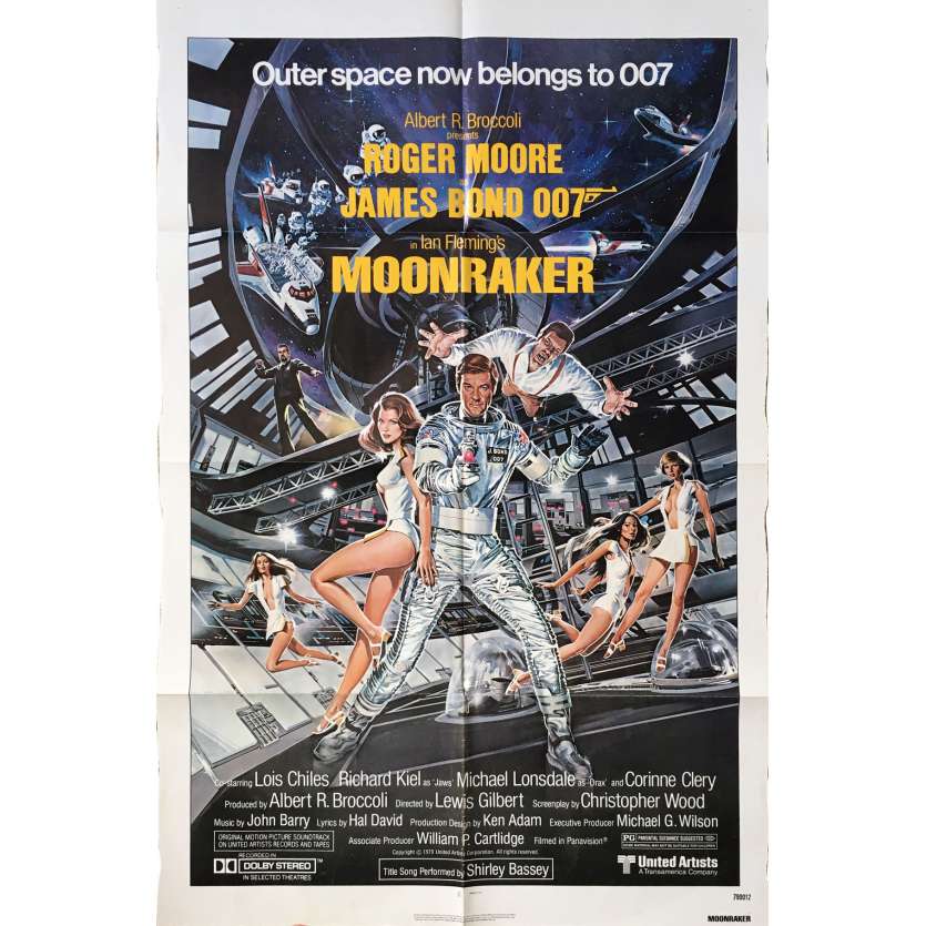 MOONRAKER Original Movie Poster - 27x40 in. - 1979 - James Bond, Roger Moore