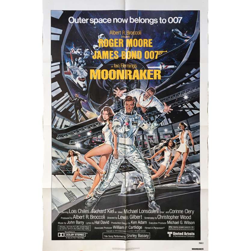 MOONRAKER Original Movie Poster  - 27x40 in. - 1979 - James Bond, Roger Moore