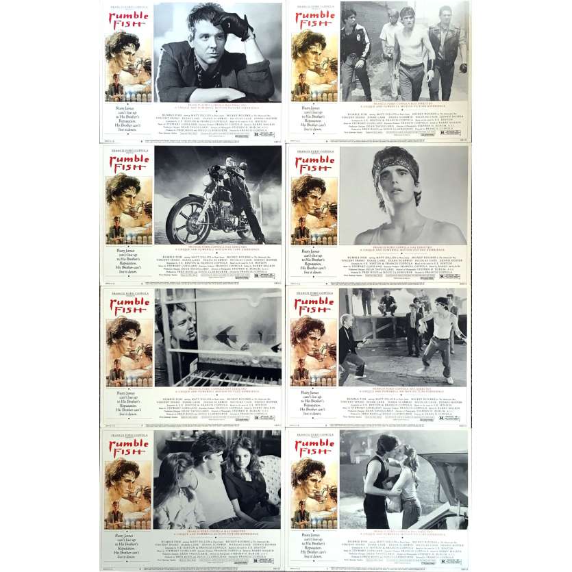 RUMBLE FISH Original Lobby Cards x8 - 11x14 in. - 1983 - Francis Ford Coppola, Matt Dillon