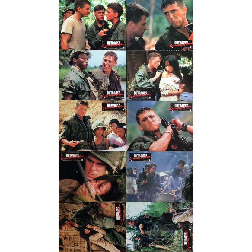 CASUALTIES OF WAR Original Lobby Cards x10 - 9x12 in. - 1989 - Brian de Palma, Michael J. Fox