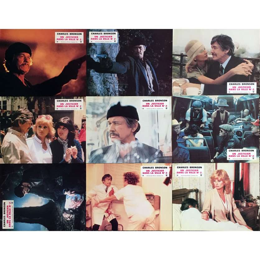 DEATH WISH II Original Lobby Cards x9 - 9x12 in. - 1982 - Michael Winner, Charles Bronson