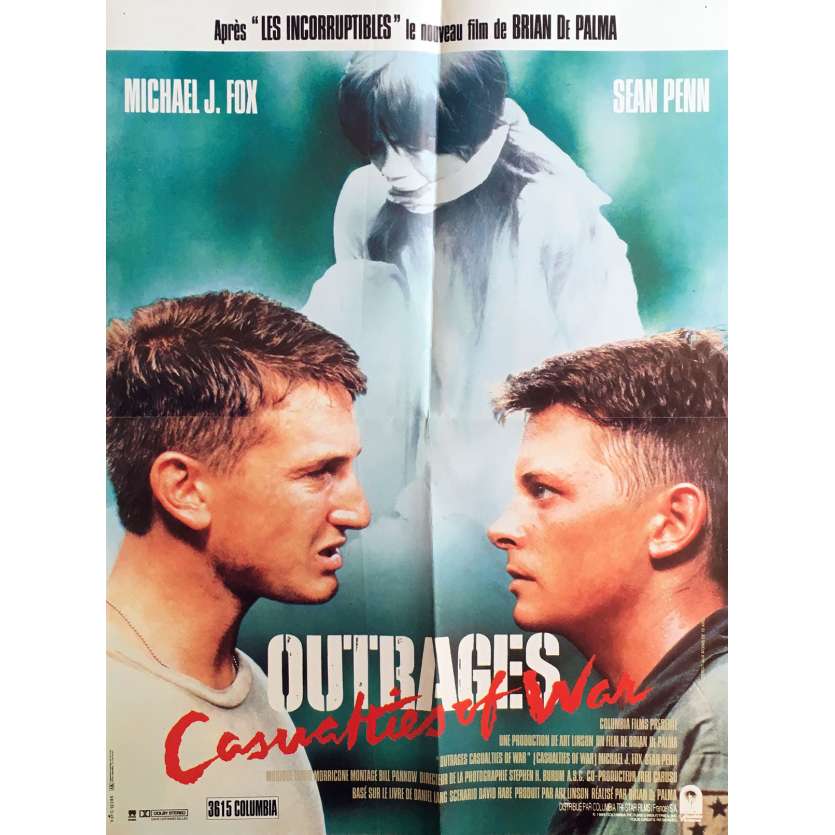 CASUALTIES OF WAR Original Movie Poster - 15x21 in. - 1989 - Brian de Palma, Michael J. Fox