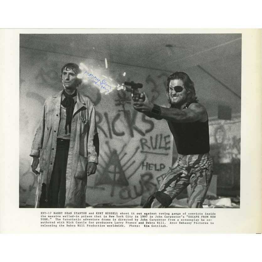 NEW-YORK 1997 Photo signée - 21x30 cm. - 1981 - Kurt Russel, John Carpenter