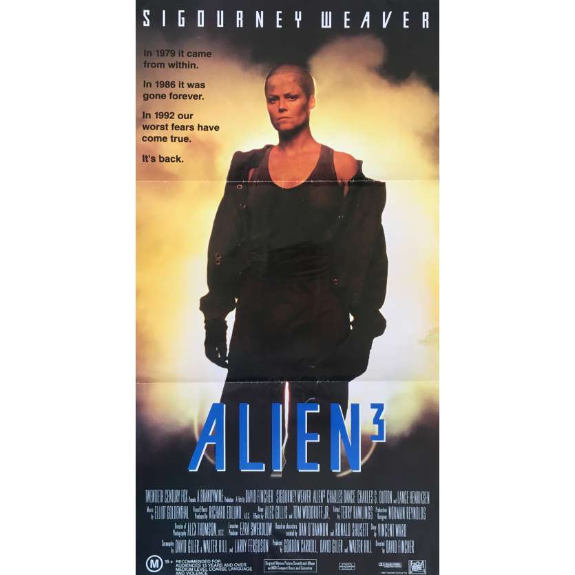 ALIEN 3 Affiche de film - 33x78 cm. - 1992 - Sigourney Weaver, David Fincher