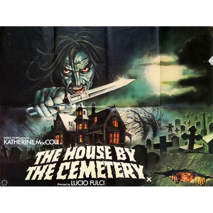 HOUSE BY THE CEMETARY Original Movie Poster - 30x40 in. - 1981 - Lucio Fulci, Catriona McColl