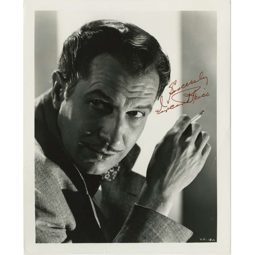 LE DESOSSEUR DE CADAVRES Photo signée - 20x25 cm. - 1959 - Vincent Price, William Castle