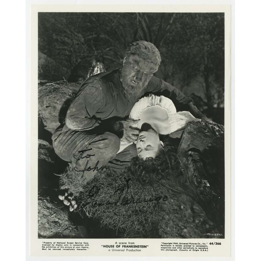 HOUSE OF FRANKENSTEIN Original Signed Photo - 8x10 in. - 1944 - Erle C. Kenton, Boris Karloff