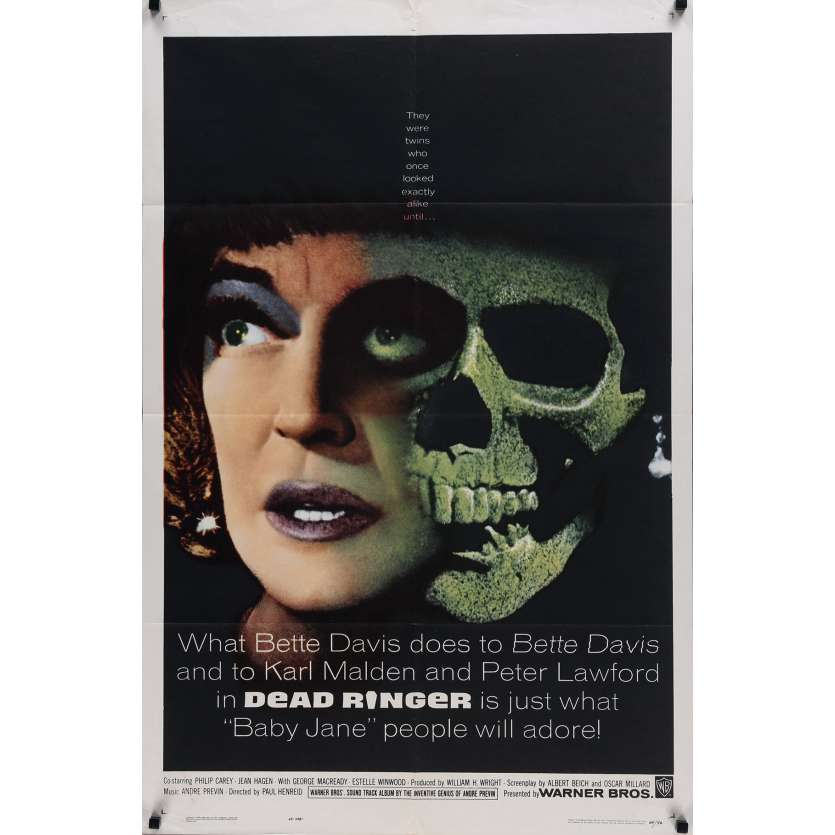 LA MORT FRAPPE TROIS FOIS Affiche de film  - 69x102 cm. - 1964 - Bette Davis, Paul Henreid