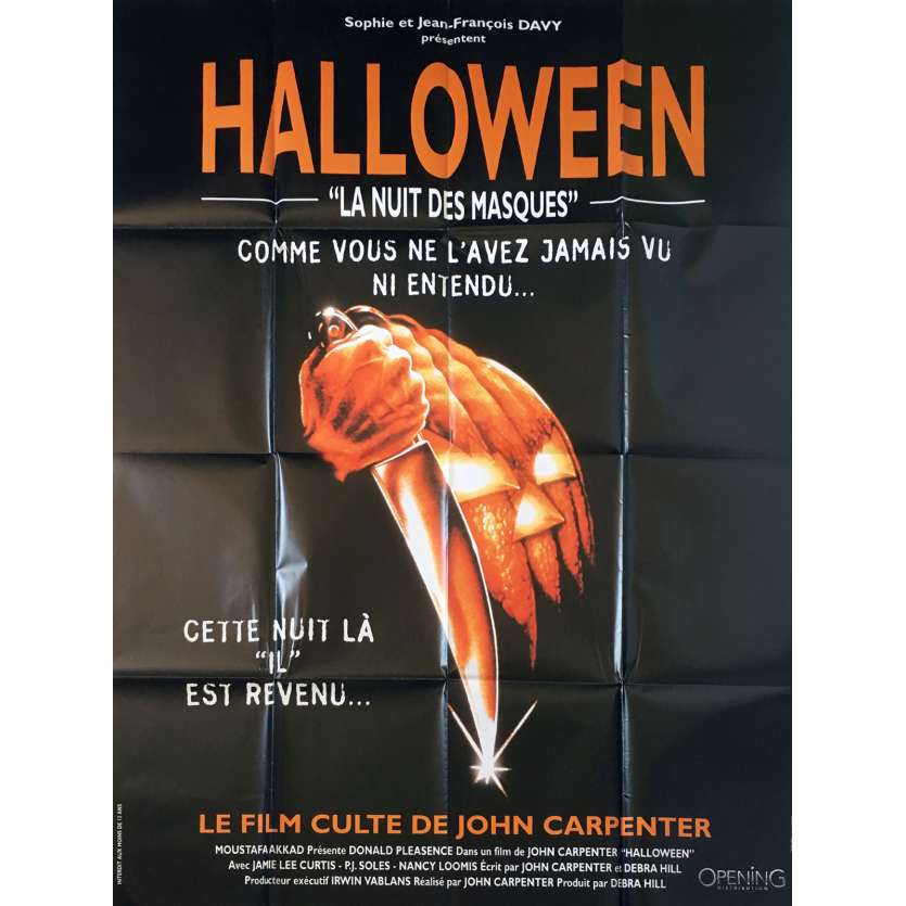 HALLOWEEN LA NUIT DES MASQUES Affiche de film  - 120x160 cm. - R1990 - Jamie Lee Curtis, John Carpenter