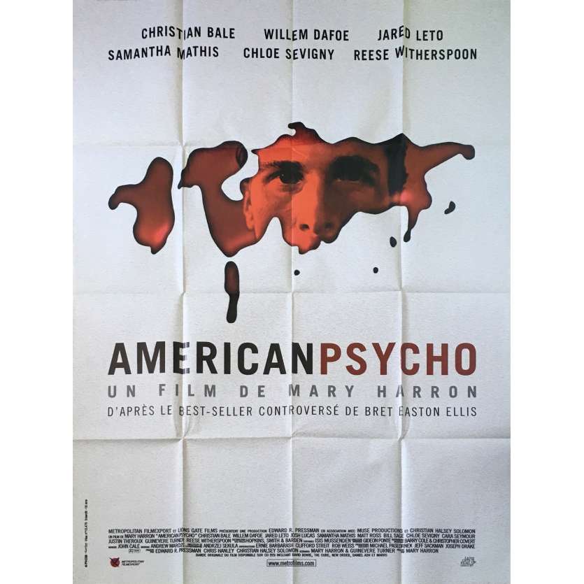 AMERICAN PSYCHO Affiche de film - 120x160 cm. - 2000 - Christian Bale, Mary Harron