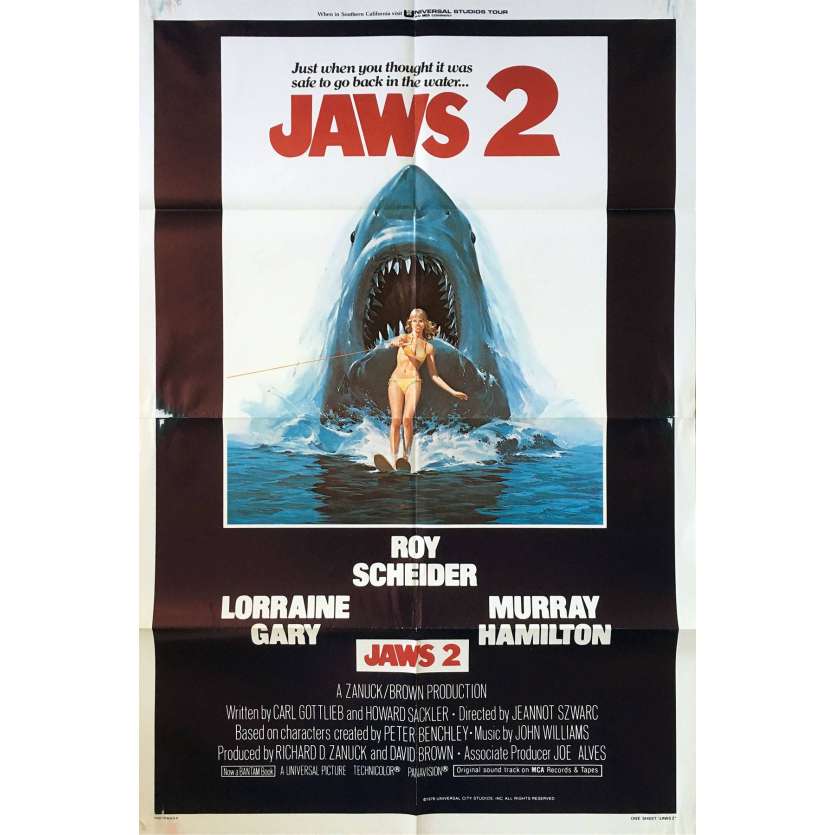 JAWS 2 1sh Movie Poster '78 Roy Sheider