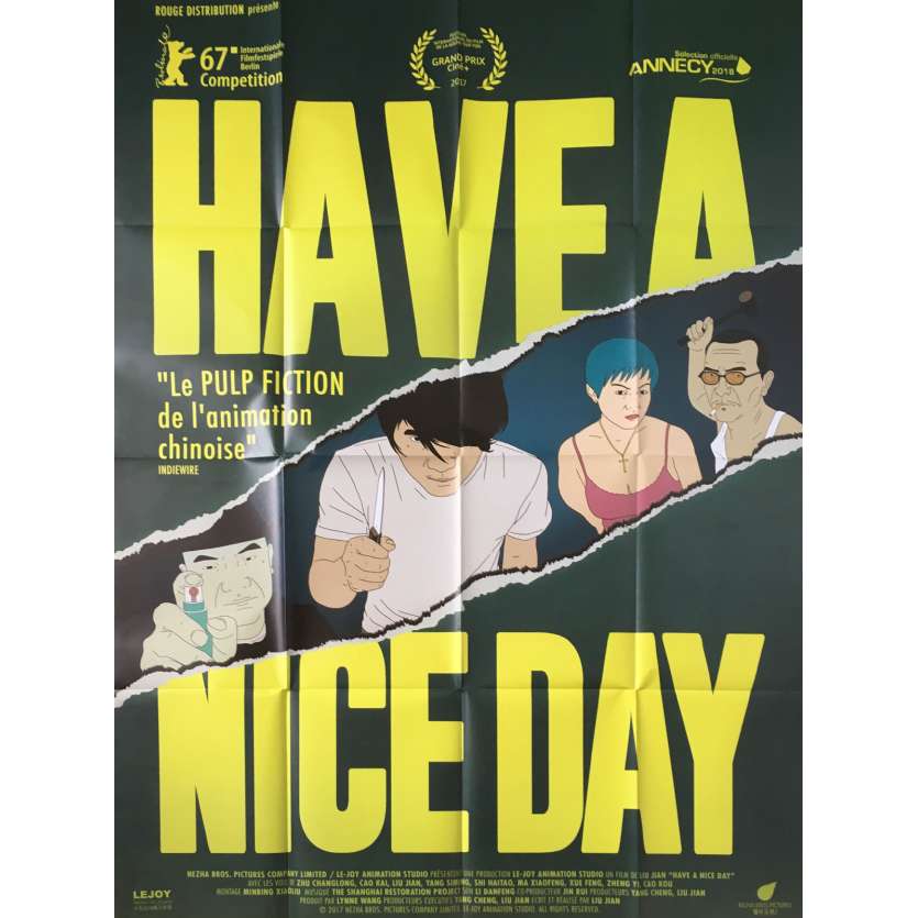 HAVE A NICE DAY Original Movie Poster - 47x63 in. - 2018 - Jian Liu, Changlong Zhu