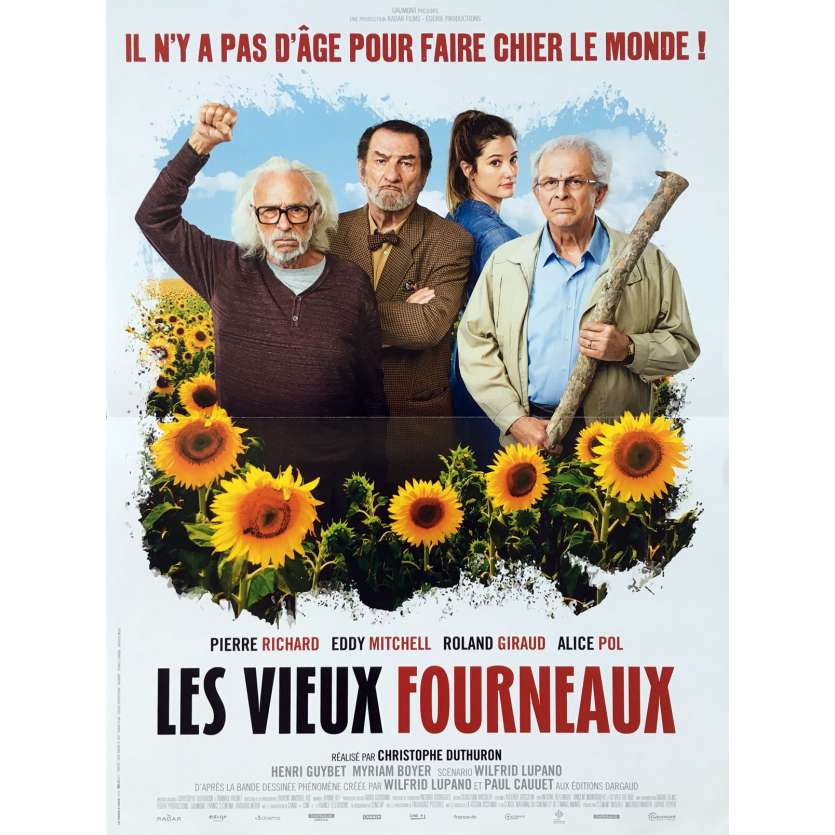 TRICKY OLD DOGS Original Movie Poster  - 15x21 in. - 2018 - Christophe Duthuron, Pierre Richard