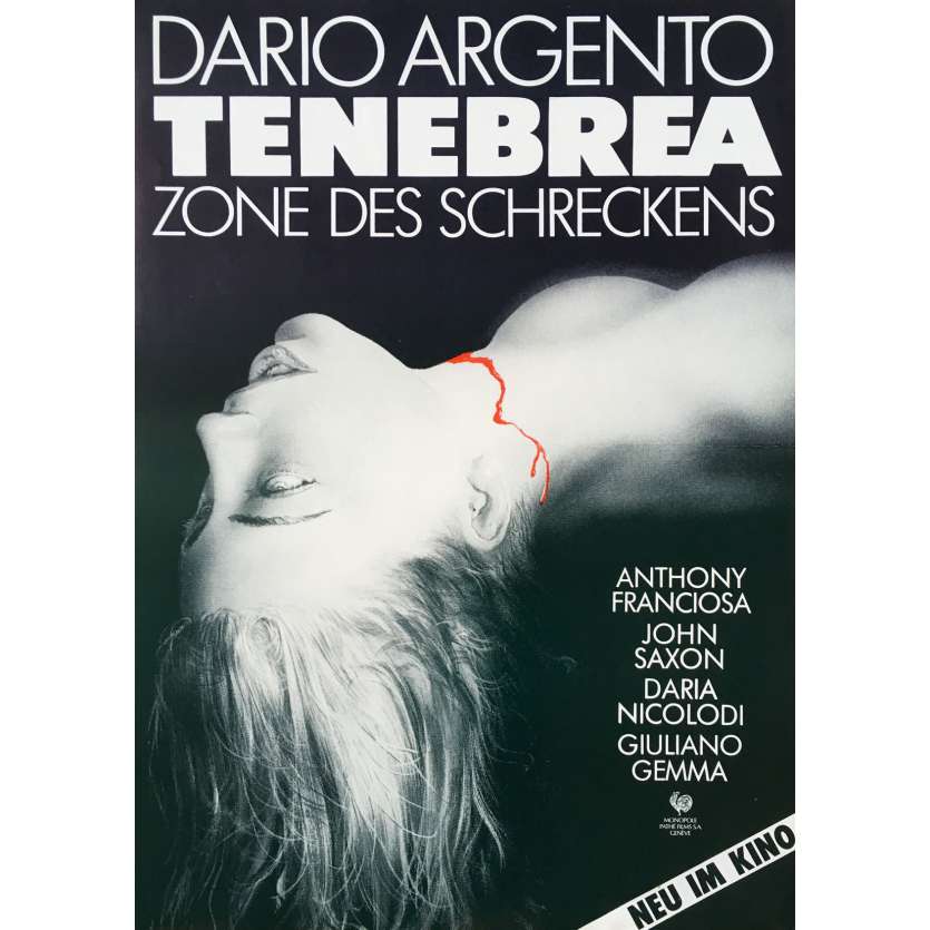 TENEBRE Original Movie Poster  - 15x21 in. - 1982 - Dario Argento, John Saxon