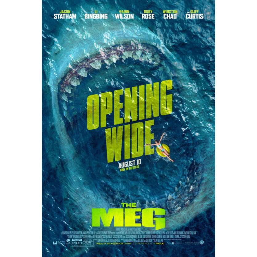 THE MEG Original Movie Poster Adv. DS - 27x40 in. - 2018 - Jon Turteltaub, Jason Statham