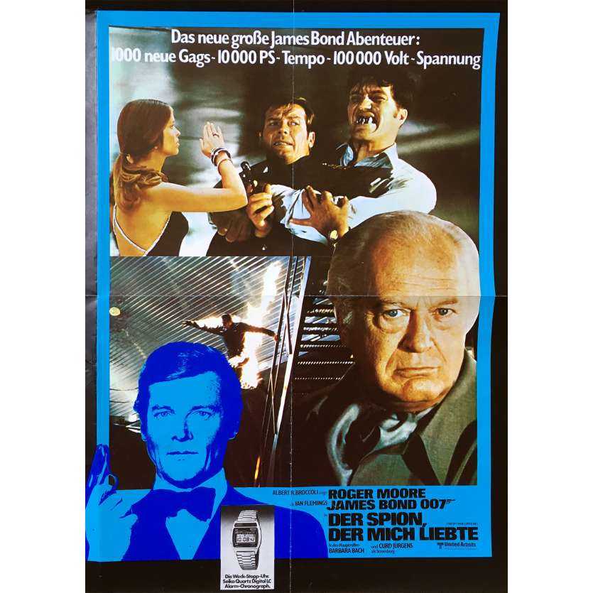 THE SPY WHO LOVED ME Original Movie Poster  - 15x21 in. - 1977 - Lewis Gilbert, Roger Moore