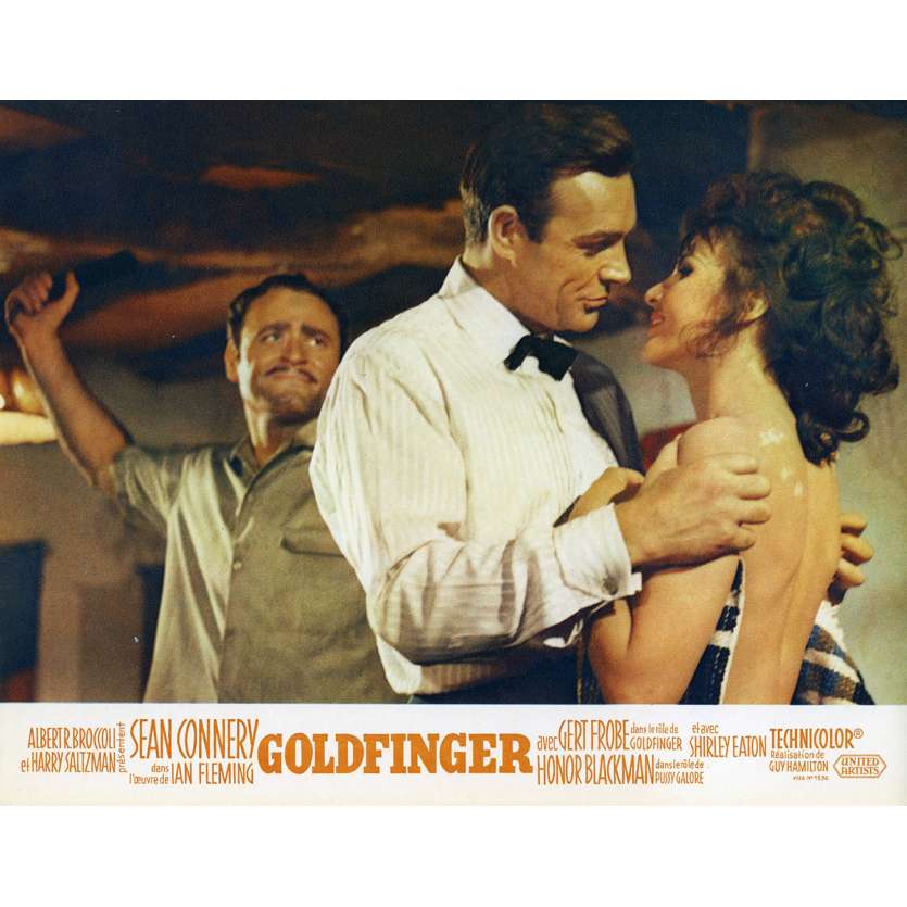 GOLDFINGER Original Lobby Card N01 - 9x12 in. - 1964 - Guy Hamilton, Sean Connery