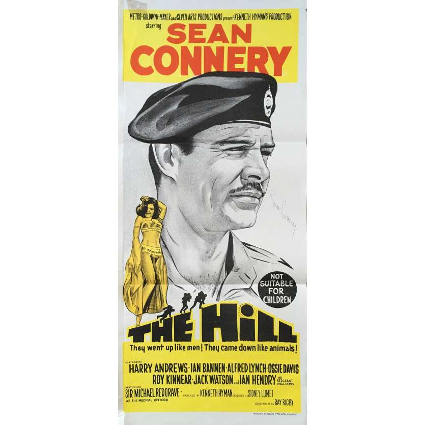 THE HILL Original Movie Poster - 13x30 in. - 1965 - Sidney Lumet, Sean Connery