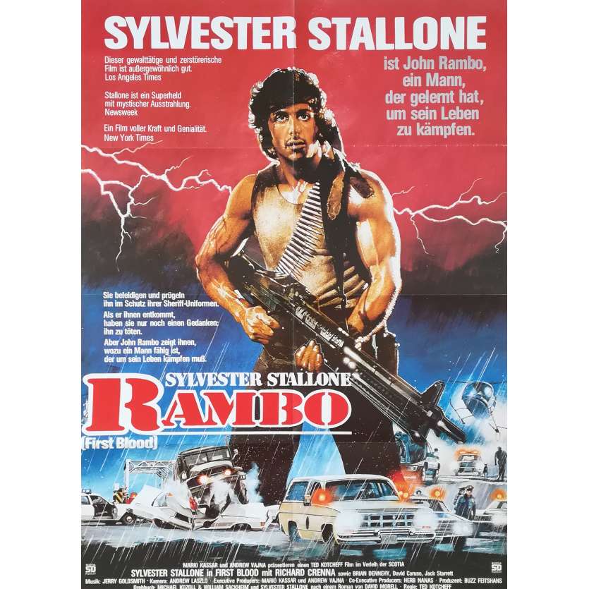 RAMBO - FIRST BLOOD Original Movie Poster - 23x33 in. - 1982 - Ted Kotcheff, Sylvester Stallone