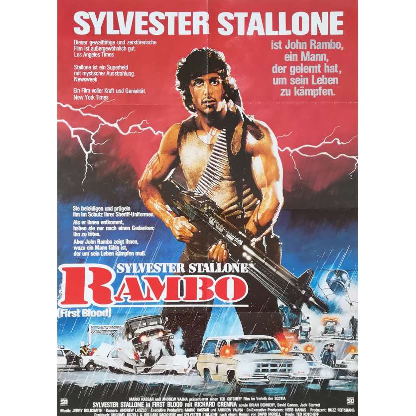 RAMBO - FIRST BLOOD Original Movie Poster  - 23x33 in. - 1982 - Ted Kotcheff, Sylvester Stallone