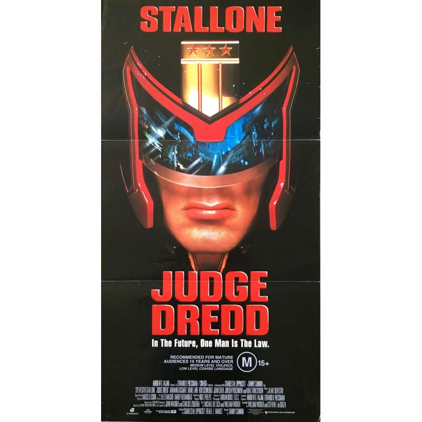 JUDGE DREDD Affiche de film - 33x78 cm. - 1995 - Sylvester Stallone, Danny Cannon