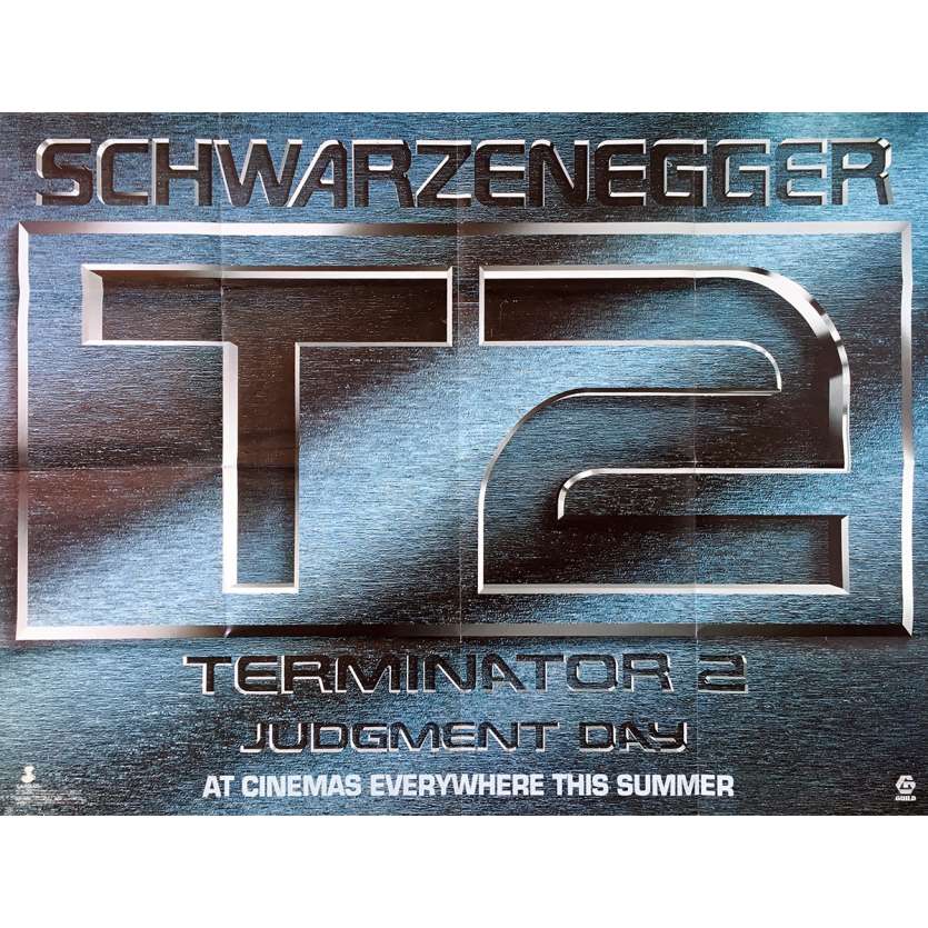 TERMINATOR 2 Original Movie Poster  - 30x40 in. - 1992 - James Cameron, Arnold Schwarzenegger