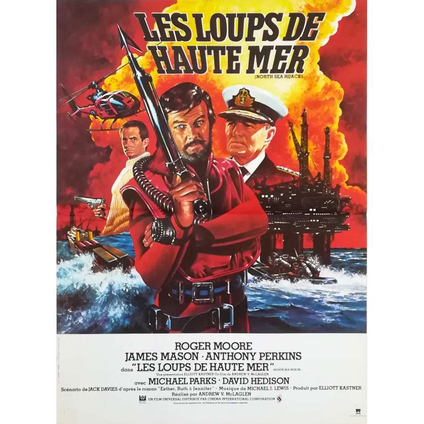 LES LOUPS DE HAUTE MER Affiche de film - 40x60 cm. - 1980 - Roger Moore, Andrew V. McLaglen
