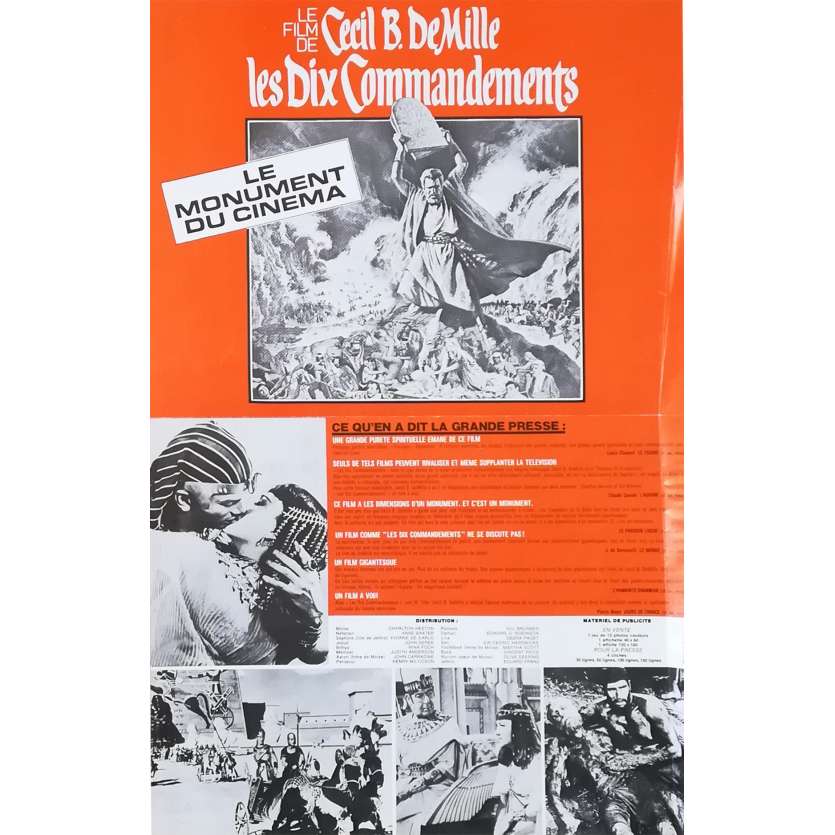 LES DIX COMMANDEMENTS Synopsis - 21x30 cm. - R1970 - Charlton Heston, Cecil B. DeMille