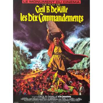 LES DIX COMMANDEMENTS Affiche de film - 40x60 cm. - R1970 - Charlton Heston, Cecil B. DeMille