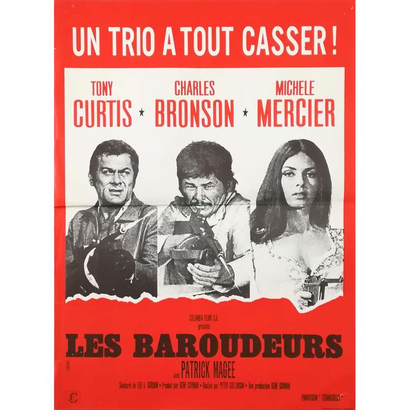LES BAROUDEURS Affiche de film Mod. B - 40x60 cm. - 1970 - Tony Curtis, Charles Bronson, Peter Collinson