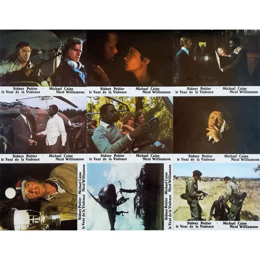 THE WILBY CONSPIRACY Original Lobby Cards x9 - 9x12 in. - 1975 - Ralph Nelson, Michael Caine